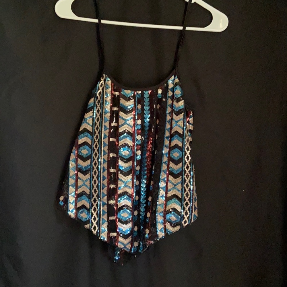 Rue21 sequin camisole geometric pattern M